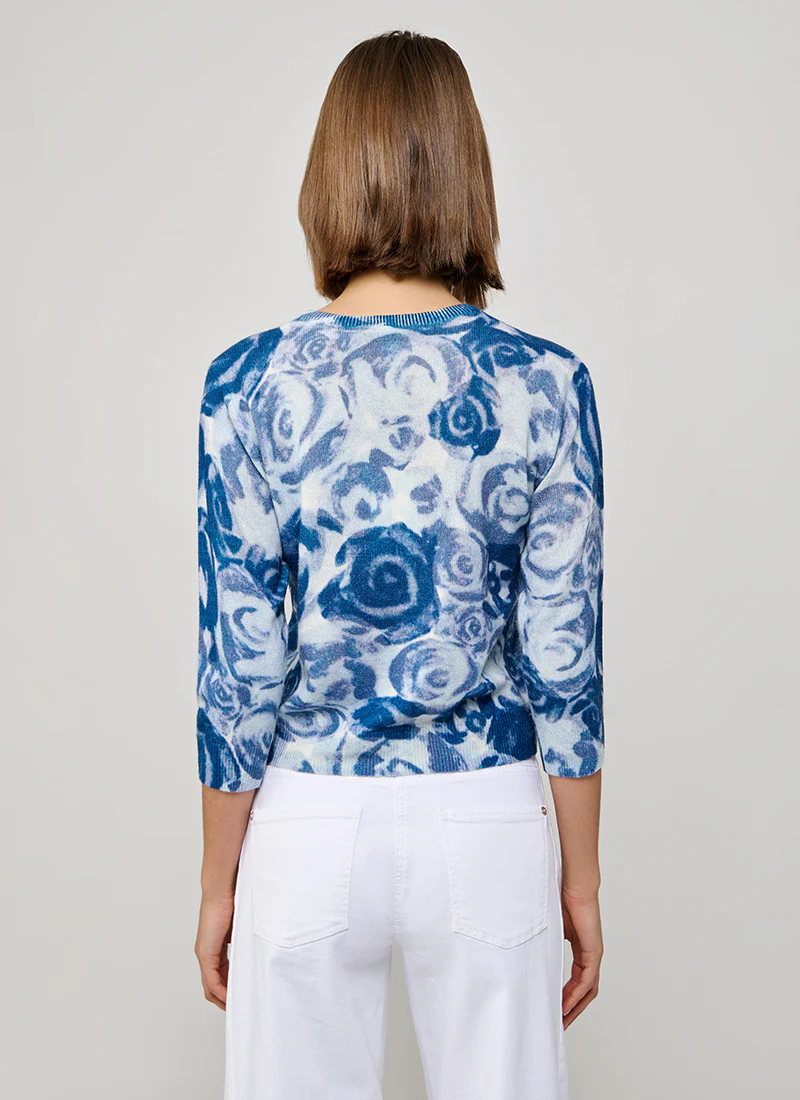 Watercolor Rose Baby Cardigan - Image 2