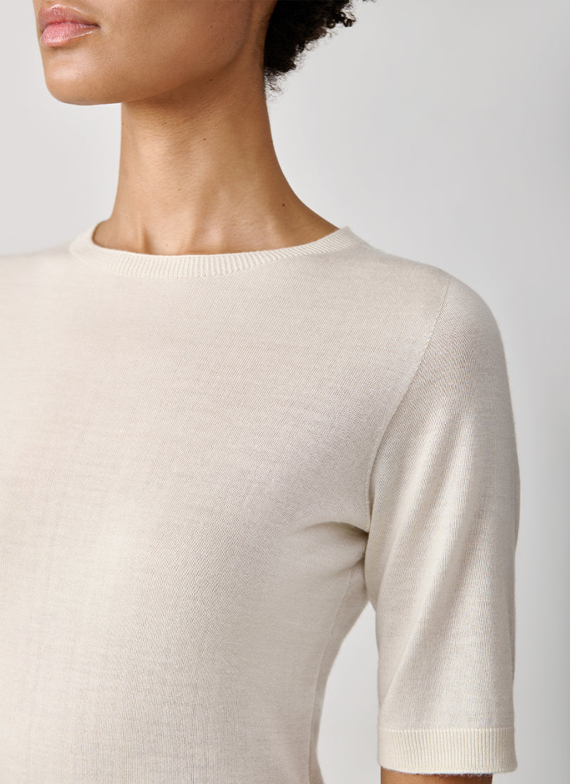 Cashmere Silk Short Sleeve Sweater - Image 2