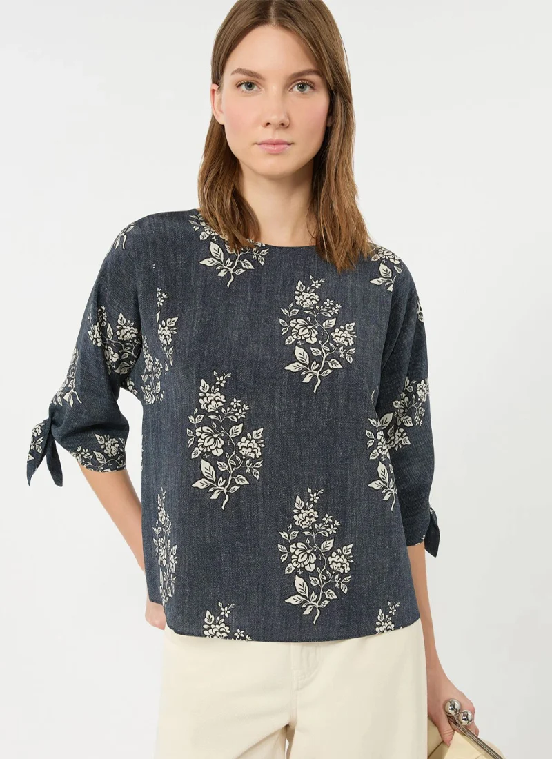 Adone Floral Crepe De Chine Blouse - Image 3