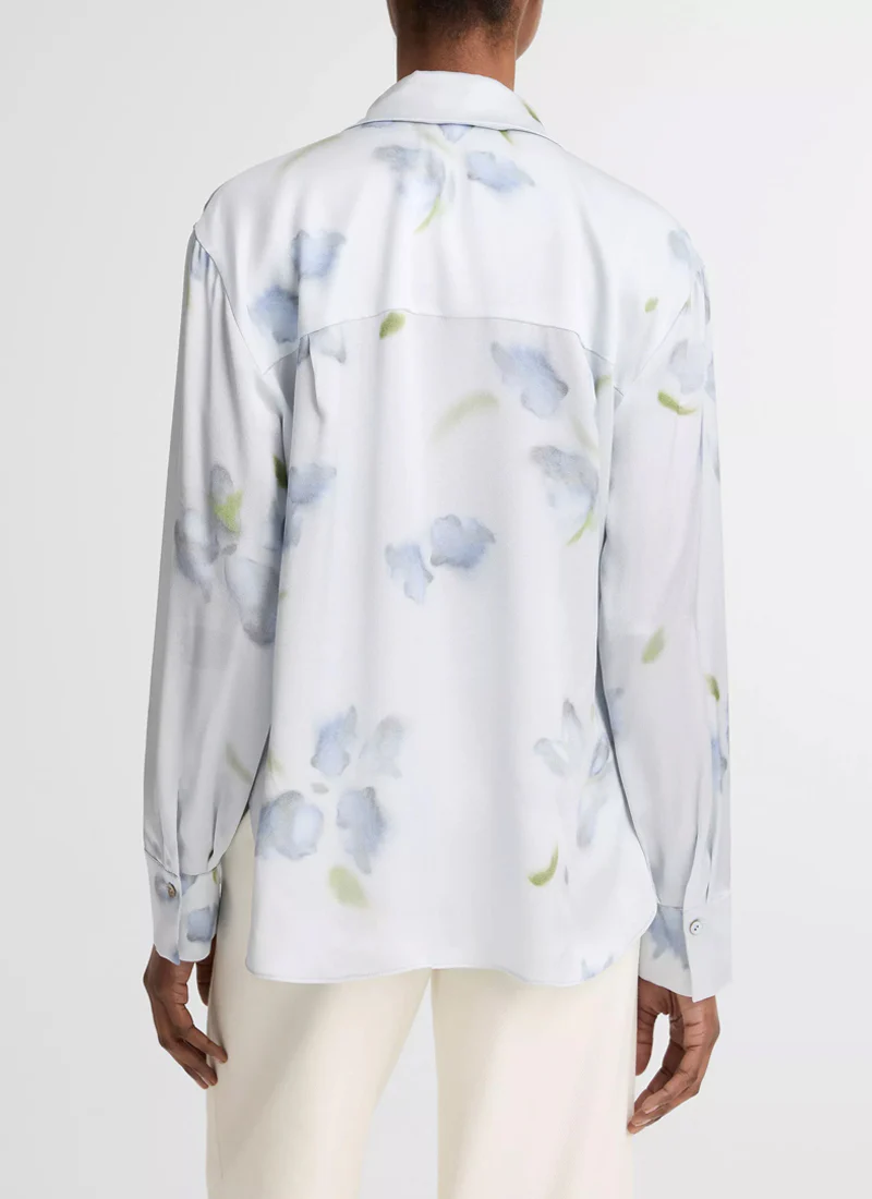 Petal Blur Silk Relaxed Shirt - Image 2