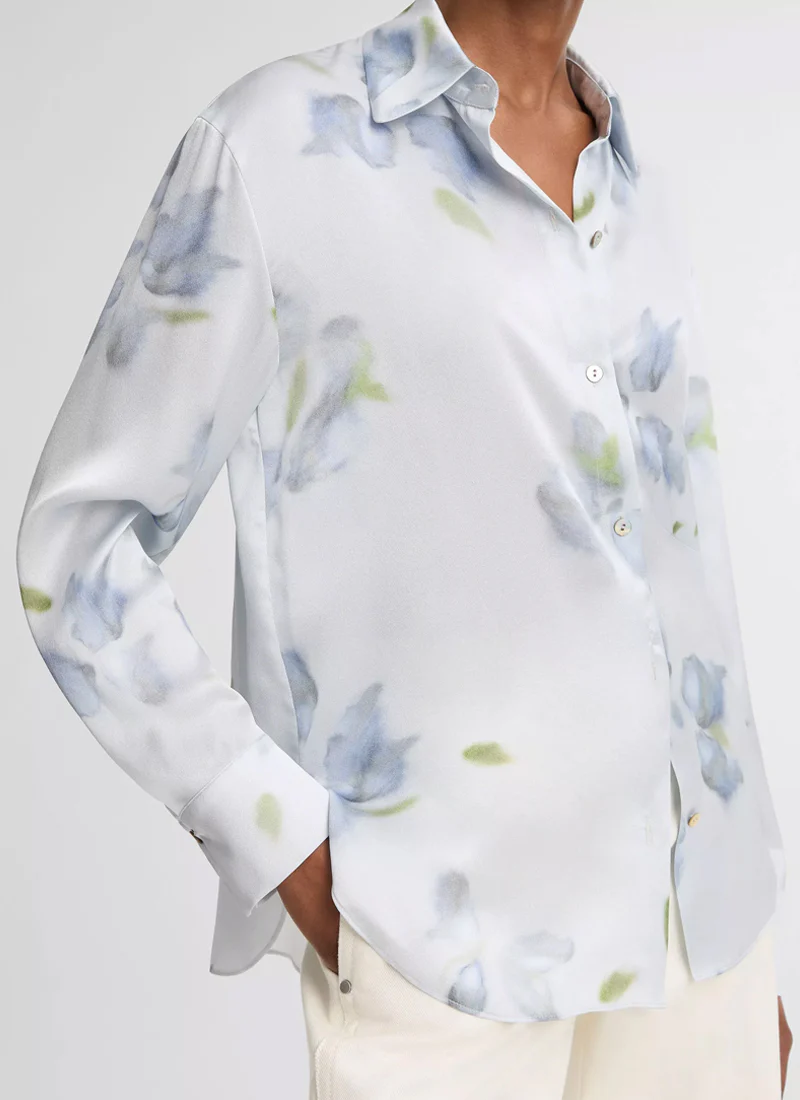 Petal Blur Silk Relaxed Shirt - Image 3