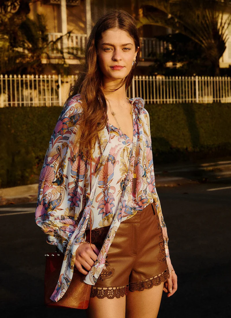 Sea Garden Off-White Long Sleeve Blouse - Image 3