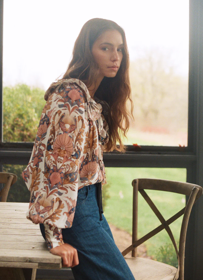 Sea Garden Off-White Long Sleeve Blouse - Image 7