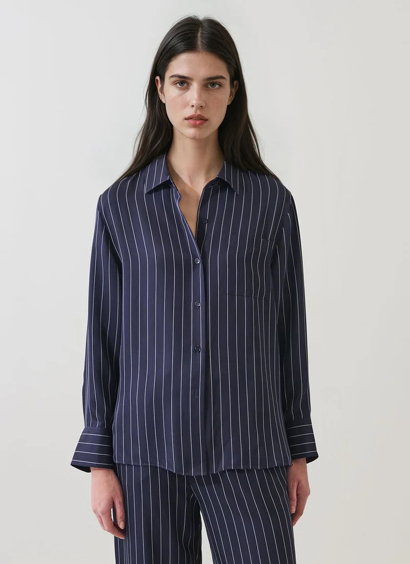 Silk Boyfriend Pocket Shirt