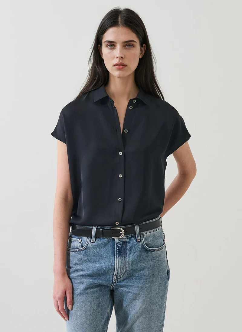 Silk Dolman Sleeve Shirt