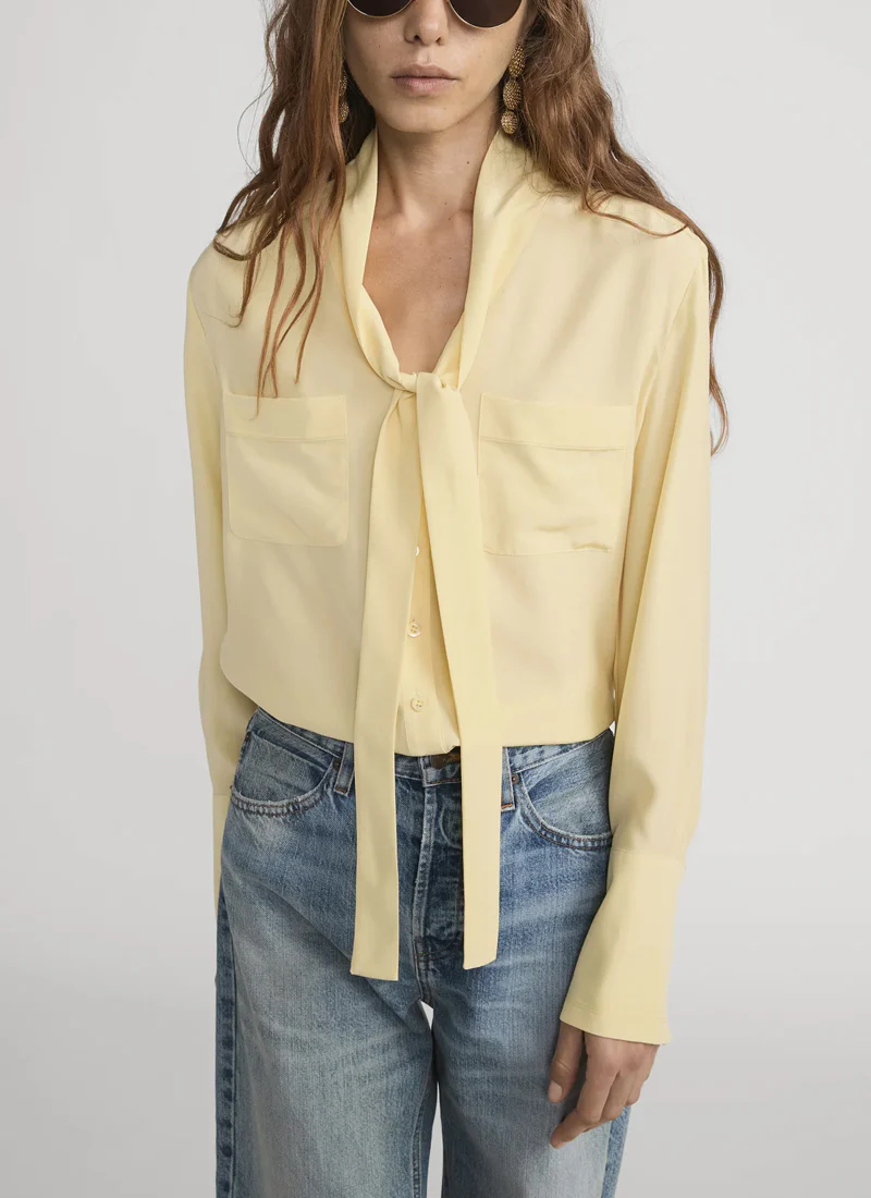 The Silk Modern Tie Blouse