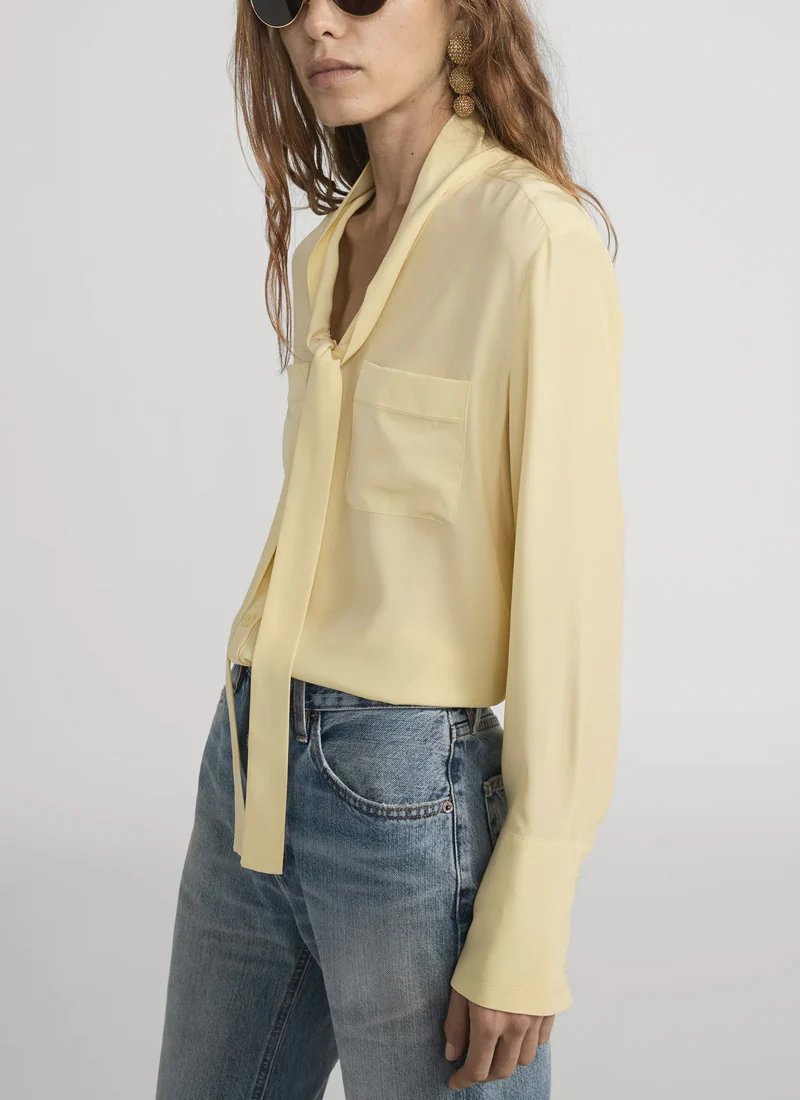 The Silk Modern Tie Blouse - Image 4