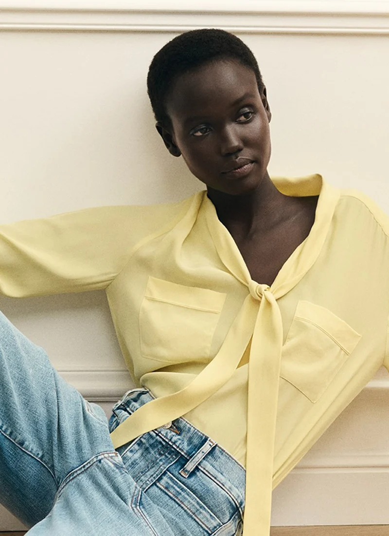 The Silk Modern Tie Blouse - Image 6
