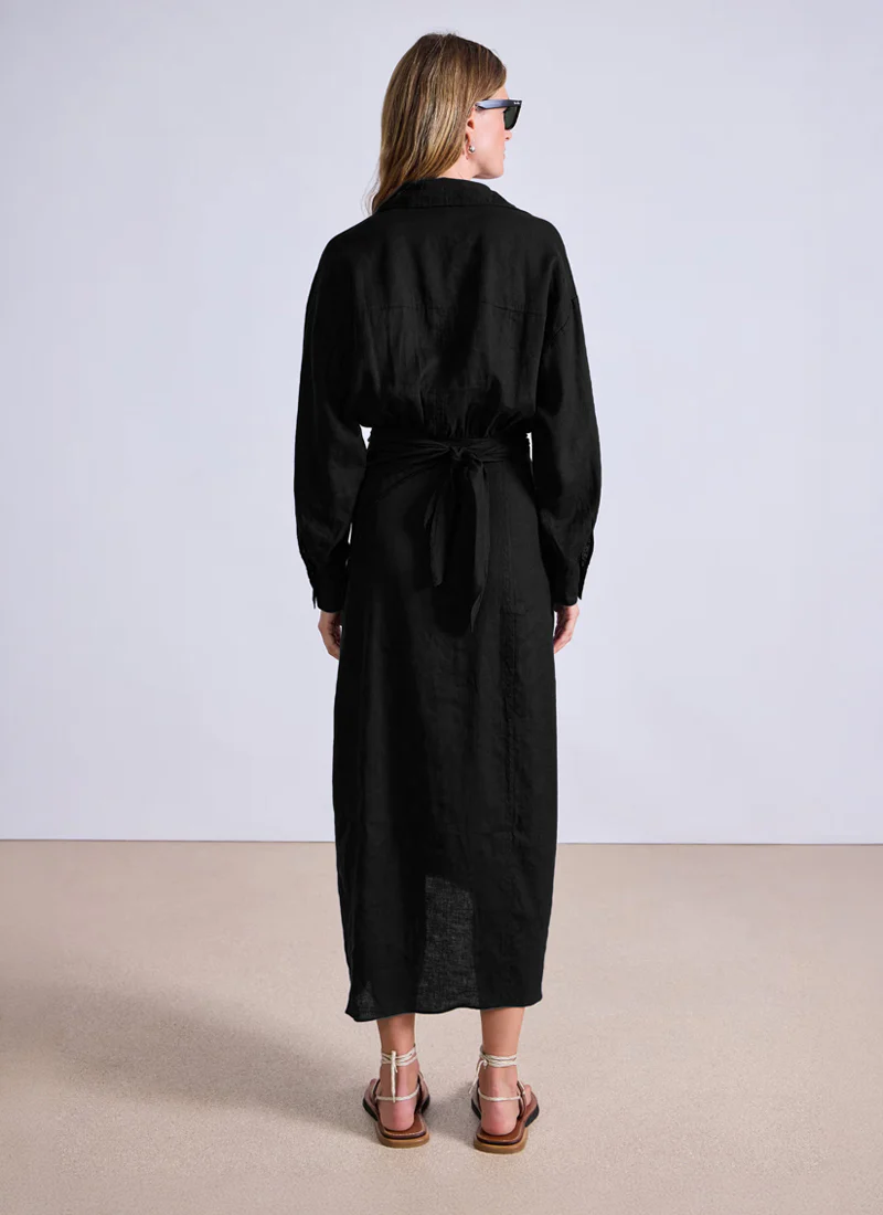 Alessandra Linen Sarong Shirt Dress - Image 5
