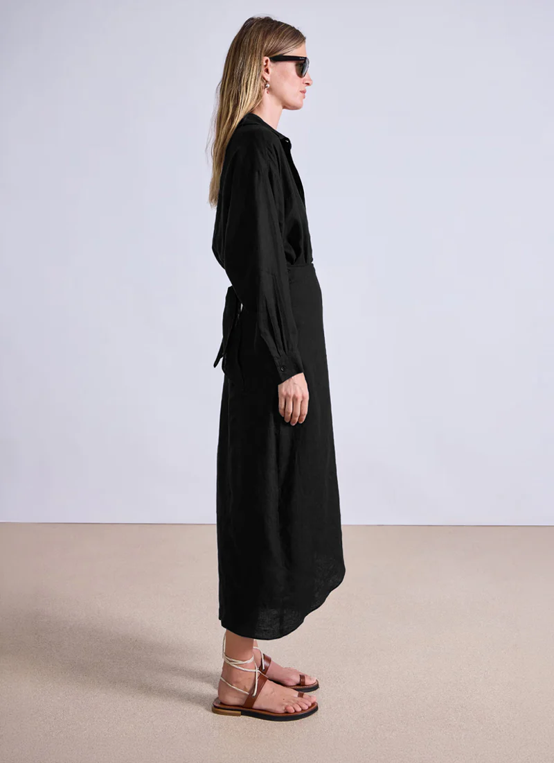 Alessandra Linen Sarong Shirt Dress - Image 6