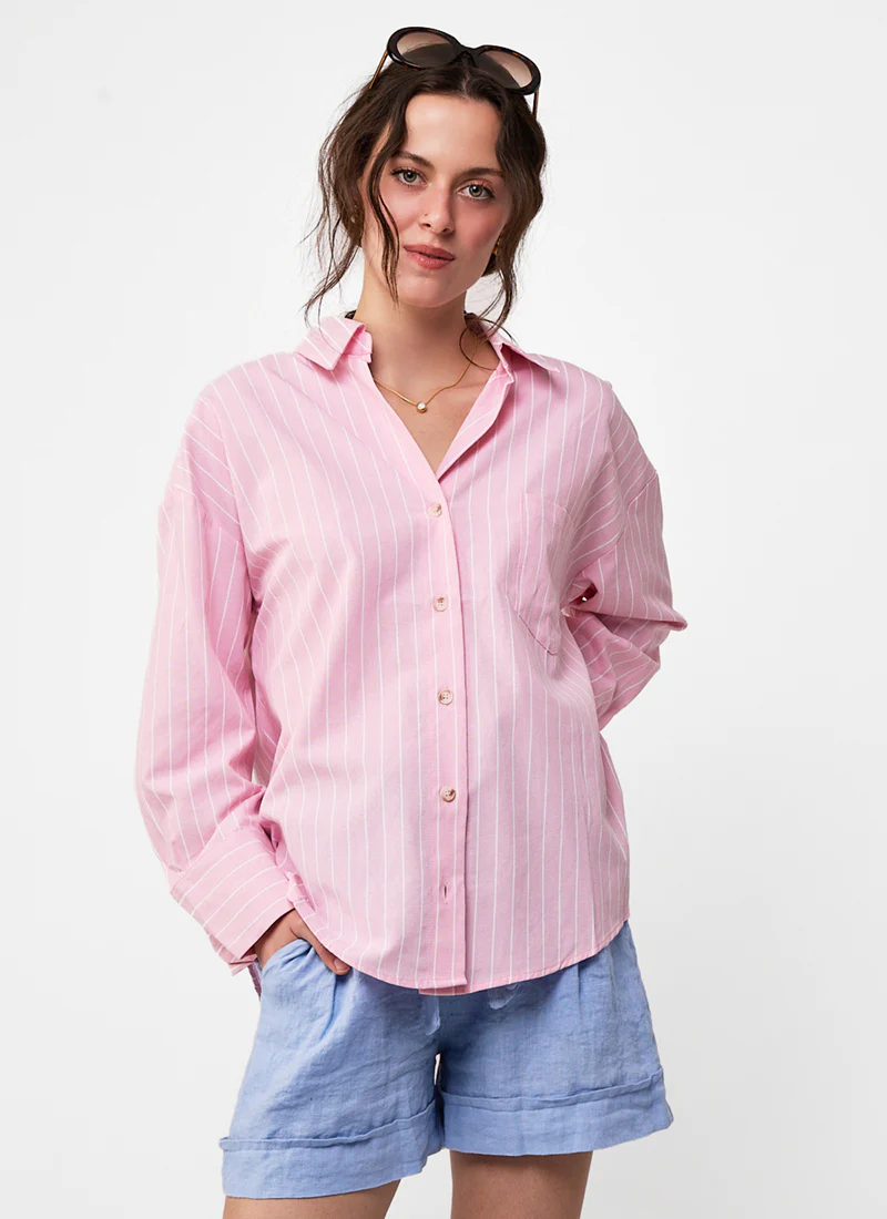 Striped Button Up Shirt - Image 4