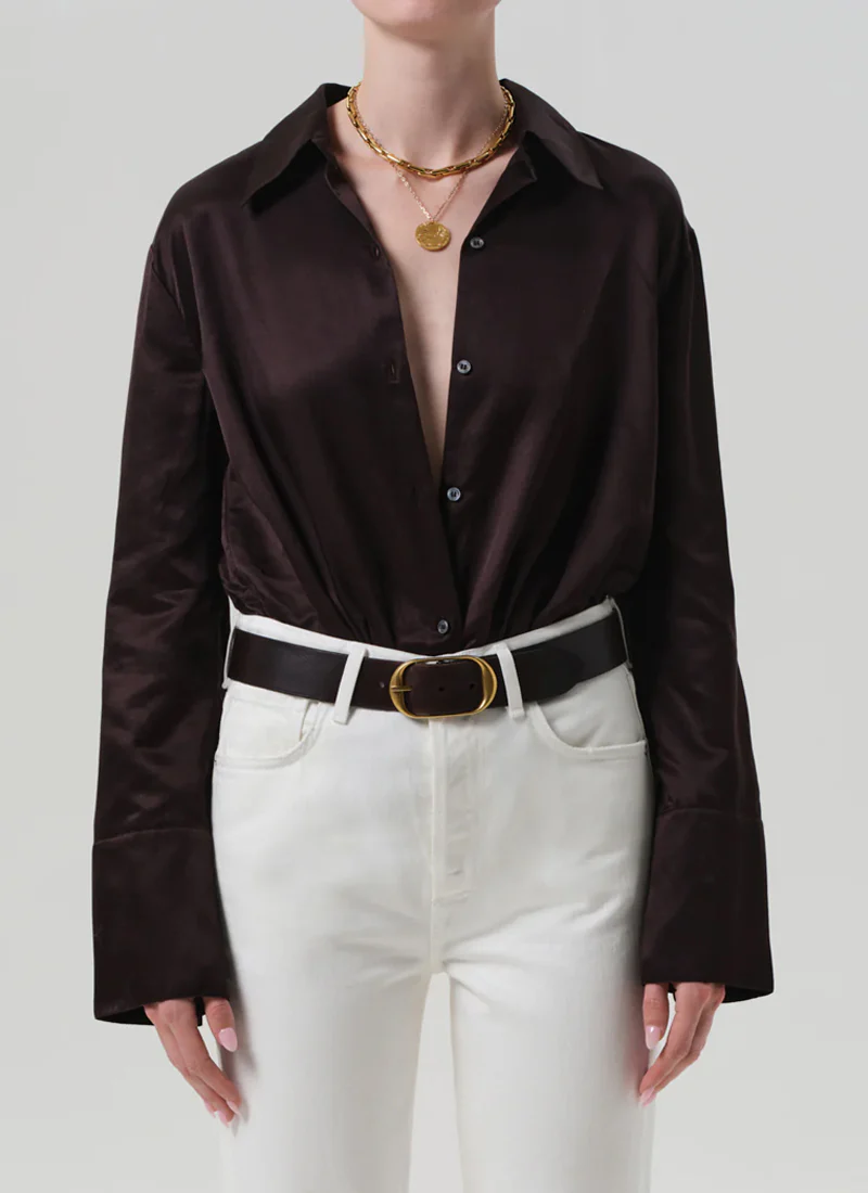 Camilia Satin Button Up Shirt