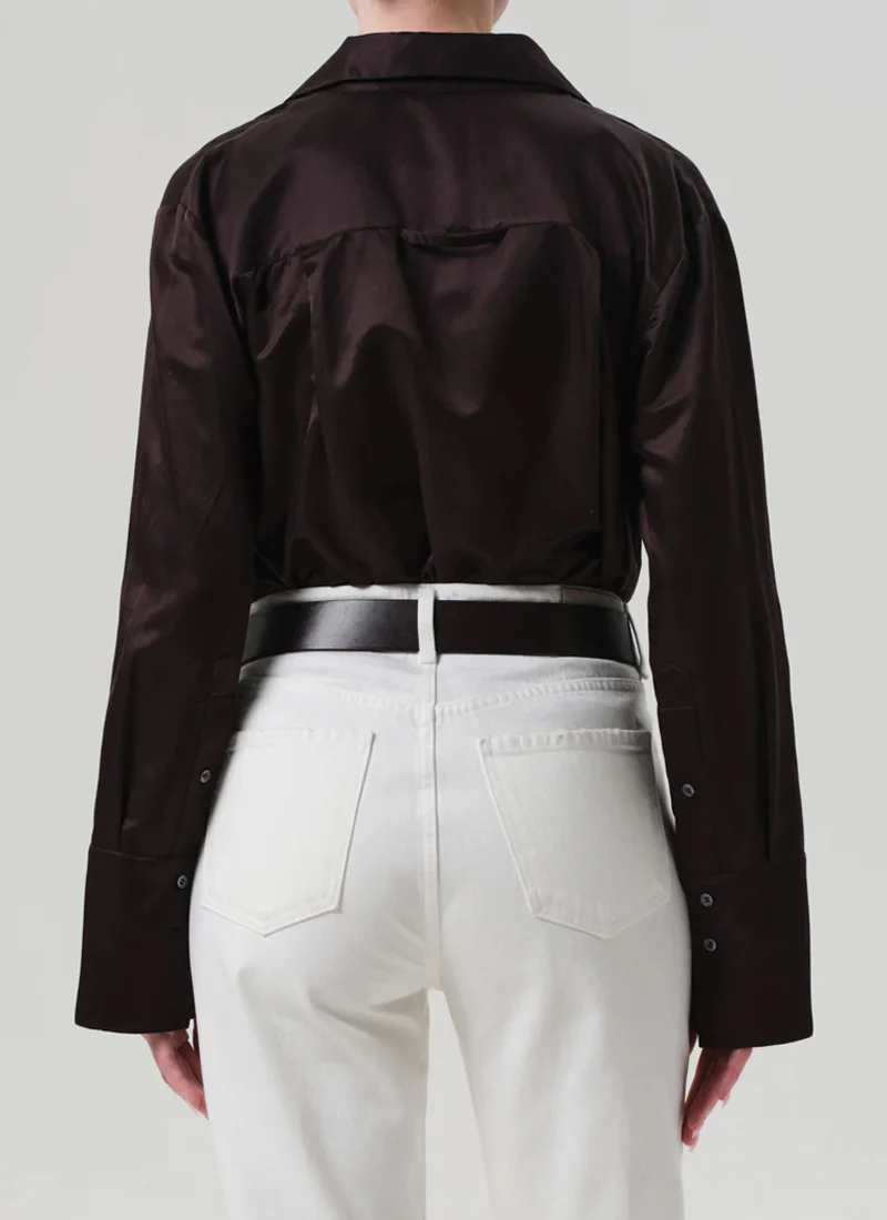 Camilia Satin Button Up Shirt - Image 2