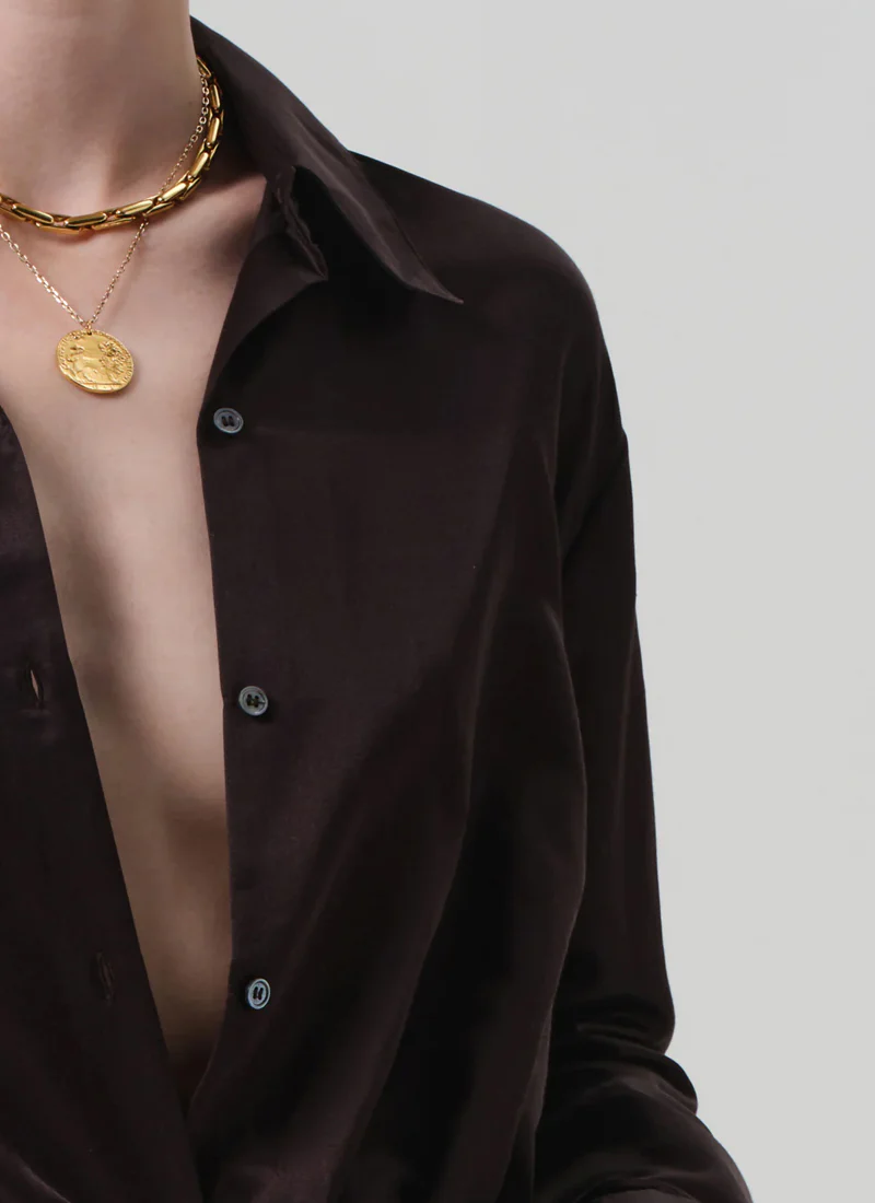 Camilia Satin Button Up Shirt - Image 4