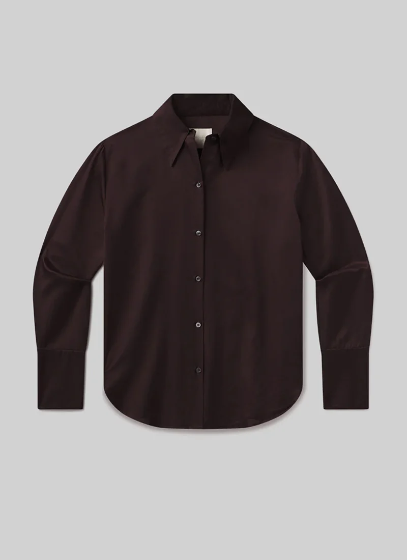 Camilia Satin Button Up Shirt - Image 6