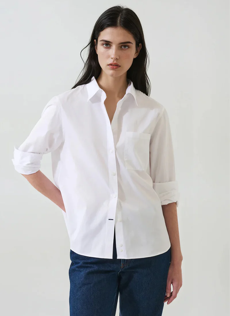 Cotton Boyfriend Pocket Shirt - Image 6