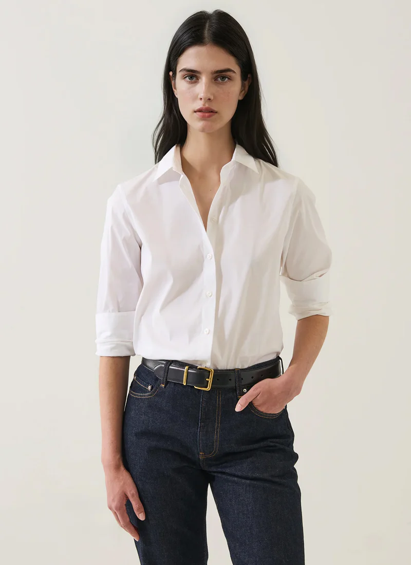 Cotton Stretch Long Sleeve Classic Shirt - Image 3