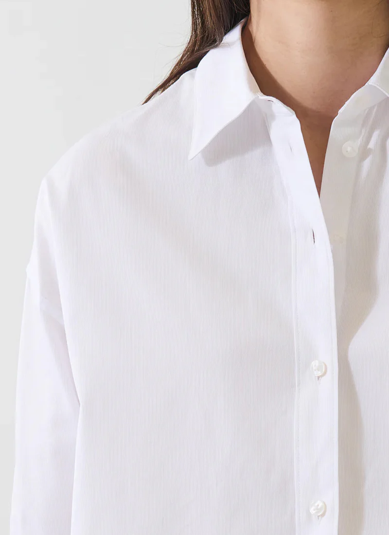 Cotton Stripe Boxy Shirt - Image 2