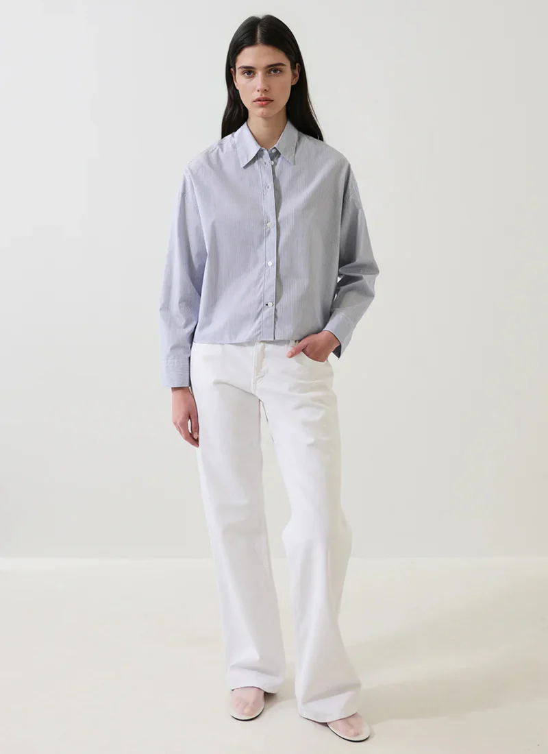Cotton Stripe Boxy Shirt - Image 3