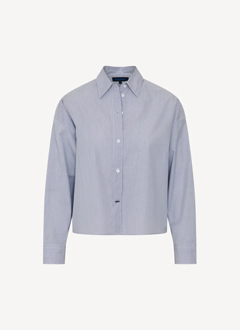 Cotton Stripe Boxy Shirt - Image 5