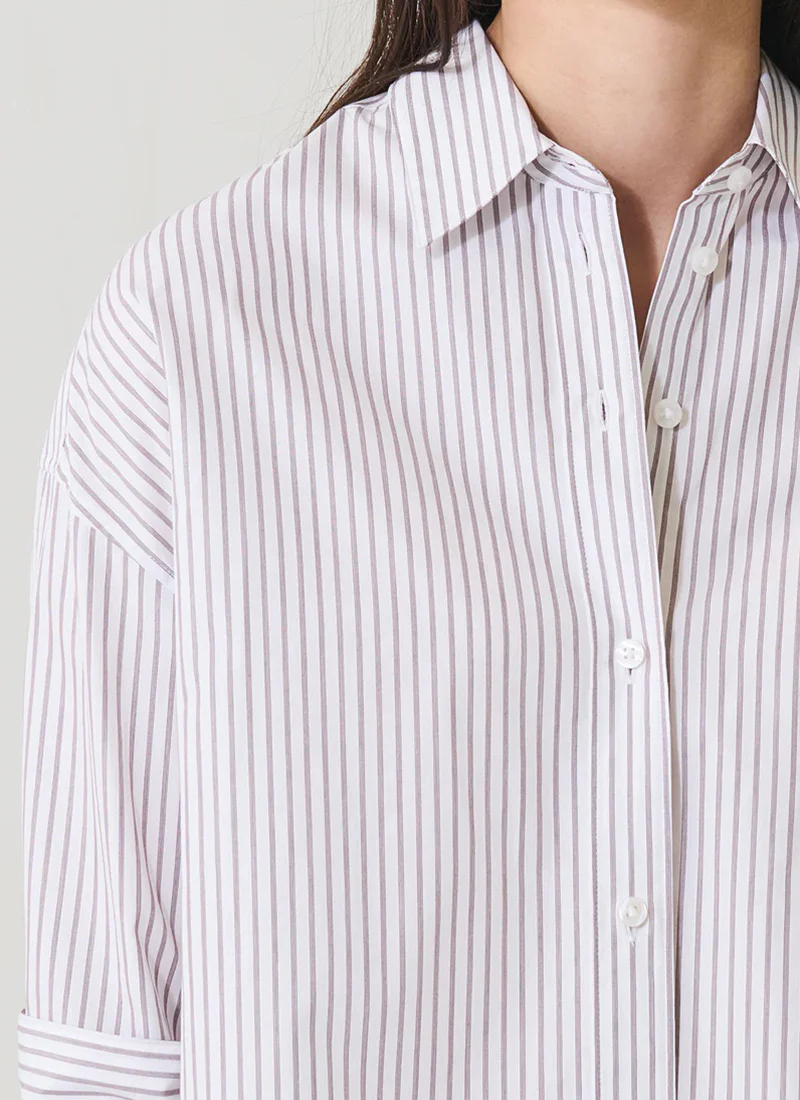 Cotton Stripe Boxy Shirt - Image 2