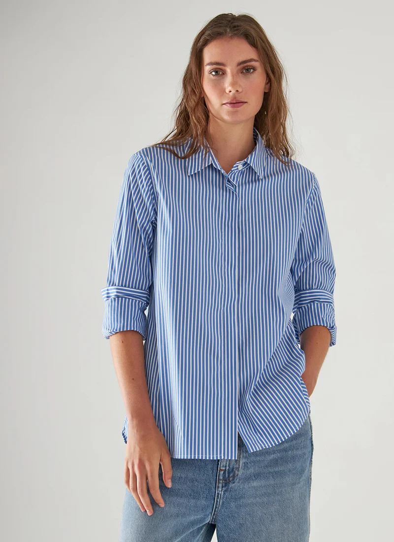 Long Sleeve Relax Stripe Shirt