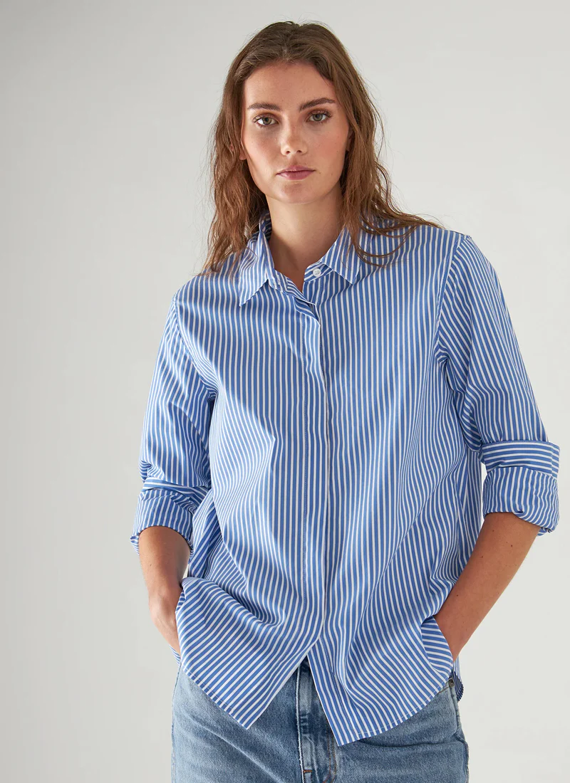 Long Sleeve Relax Stripe Shirt - Image 2