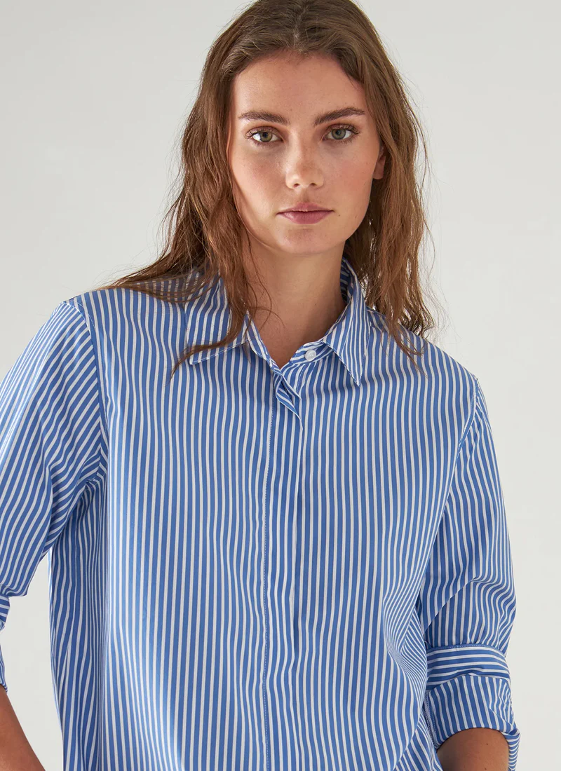 Long Sleeve Relax Stripe Shirt - Image 3