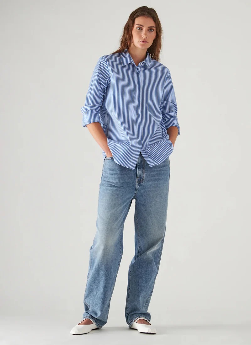 Long Sleeve Relax Stripe Shirt - Image 5