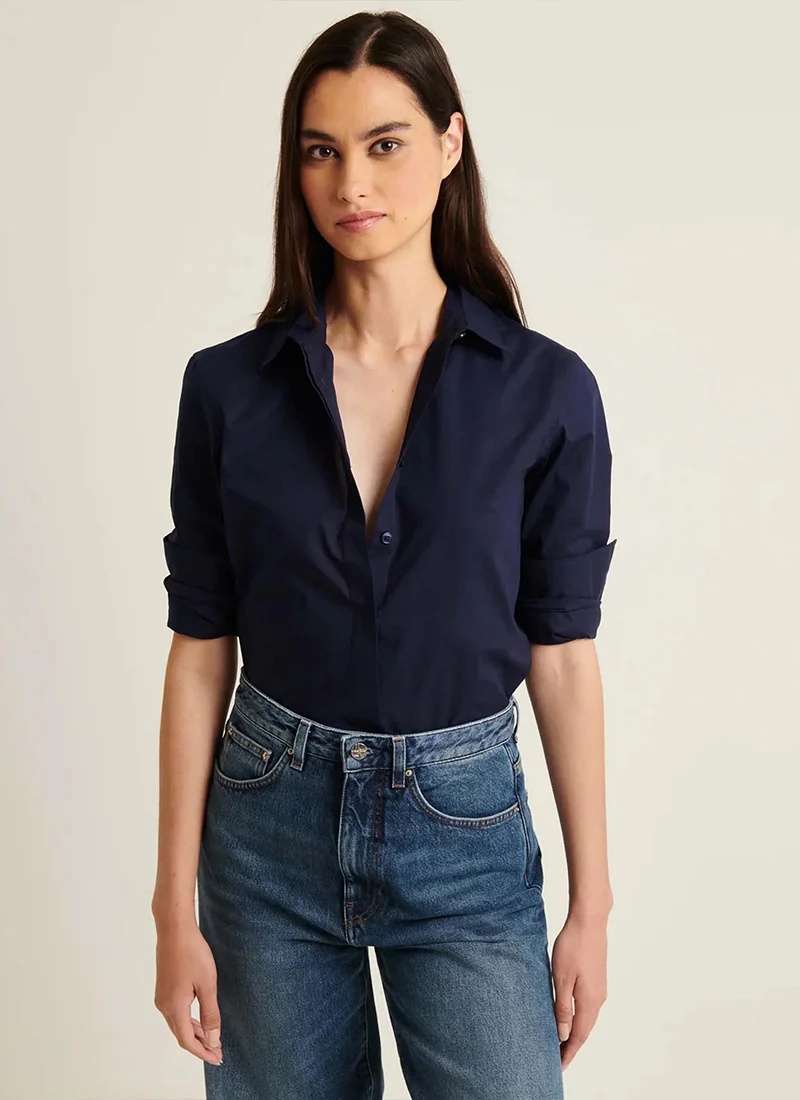 Long Sleeve Cotton Relaxed Shirt - Image 3