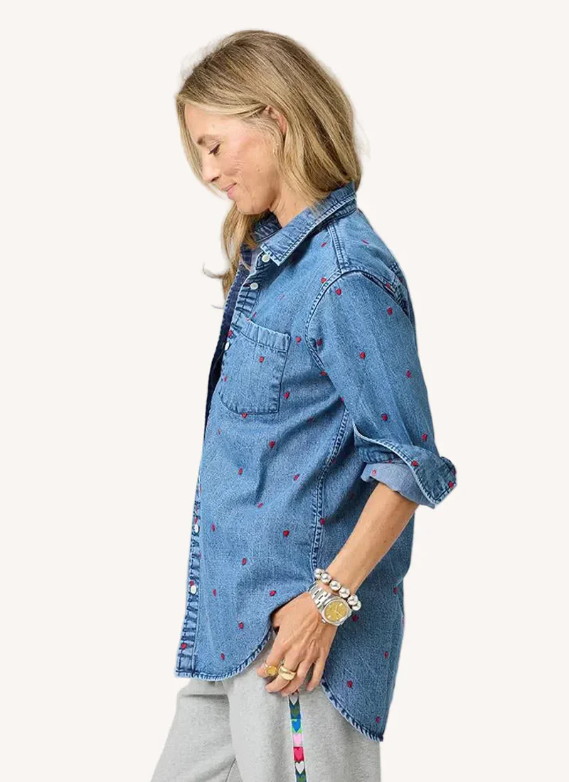 Mia Tiny Heart Denim Shirt - Image 2