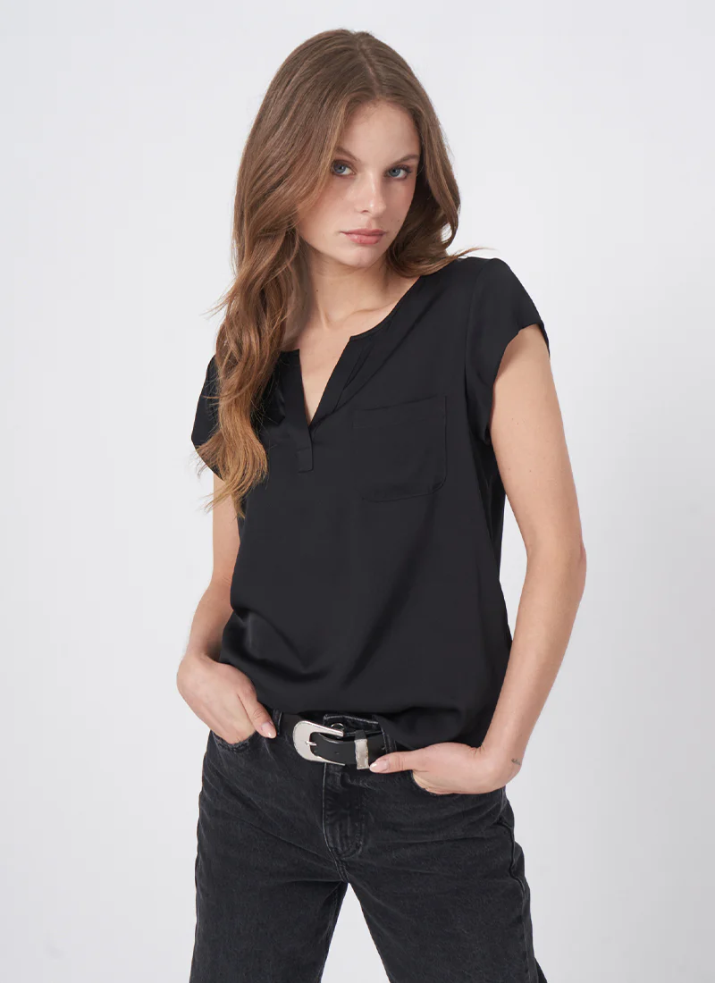 Silk Short Sleeve Blouse