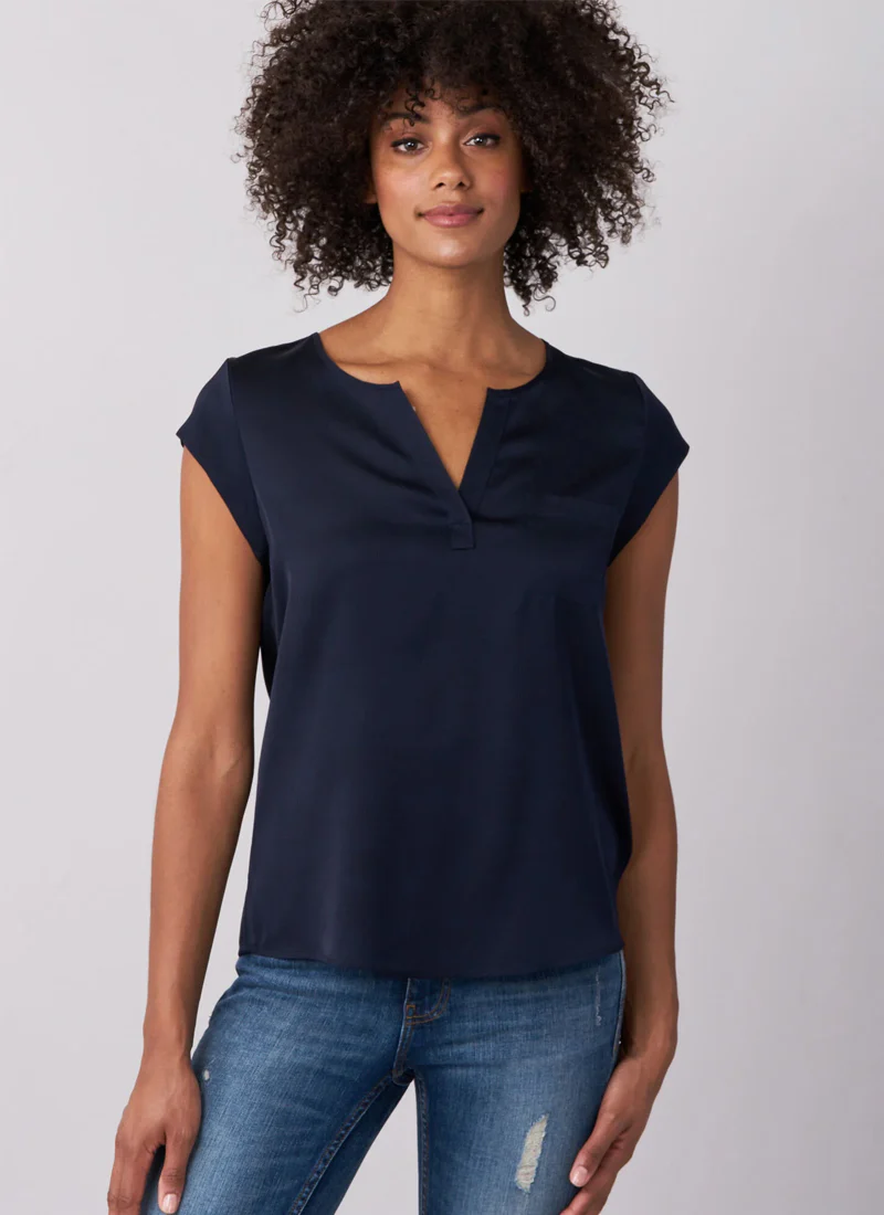 Silk Short Sleeve Blouse