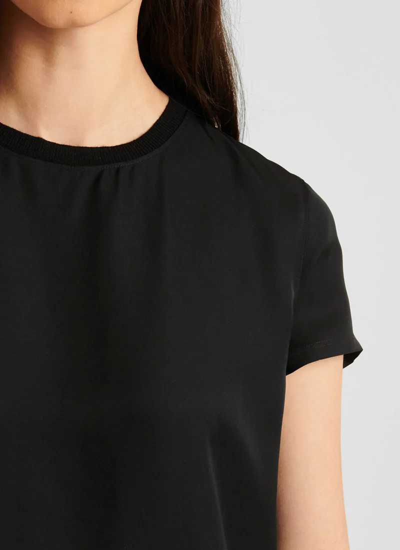 Silk Short Sleeve Crewneck Shirt - Image 3