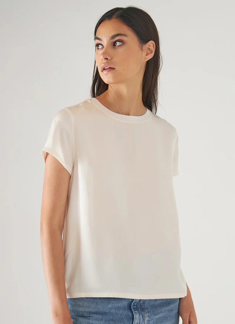 Silk Short Sleeve Crewneck Shirt - Image 3
