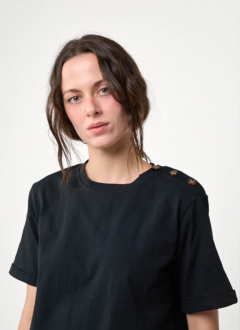 Button Shoulder Tee - Image 4