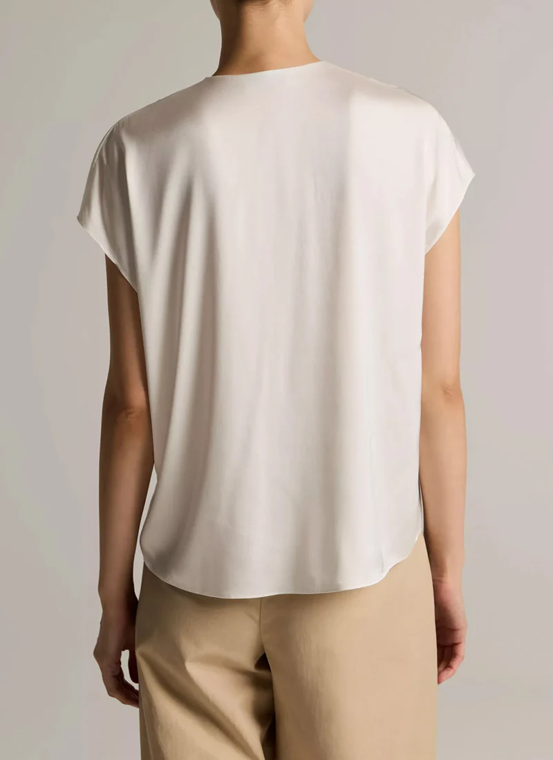 Silk-Blend Double V-Neck Top - Image 2