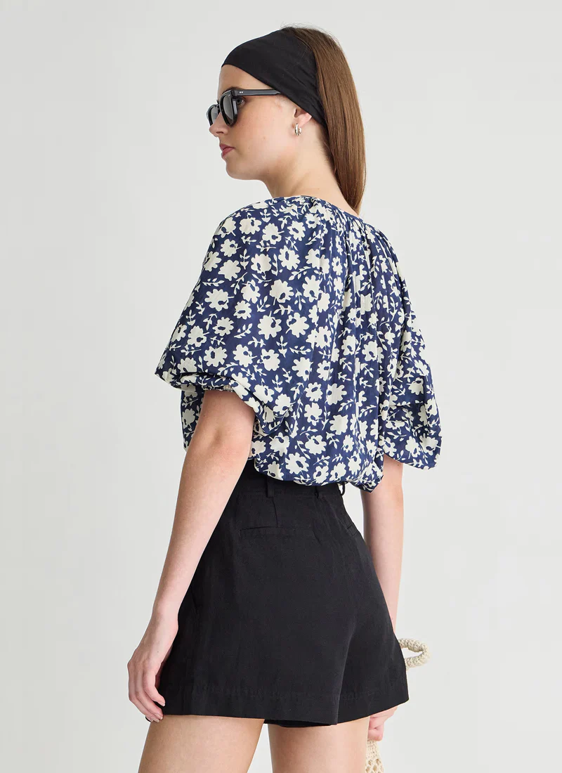 Nele Cotton Lantern Sleeve Top - Image 2