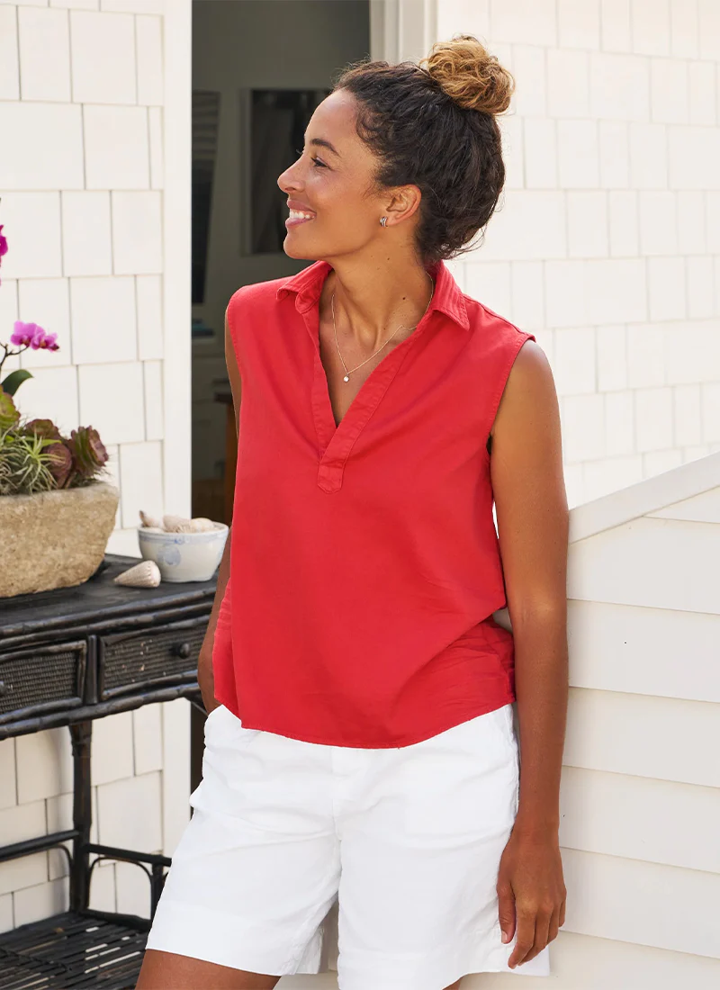 Olivia Denim Popover Tank Top