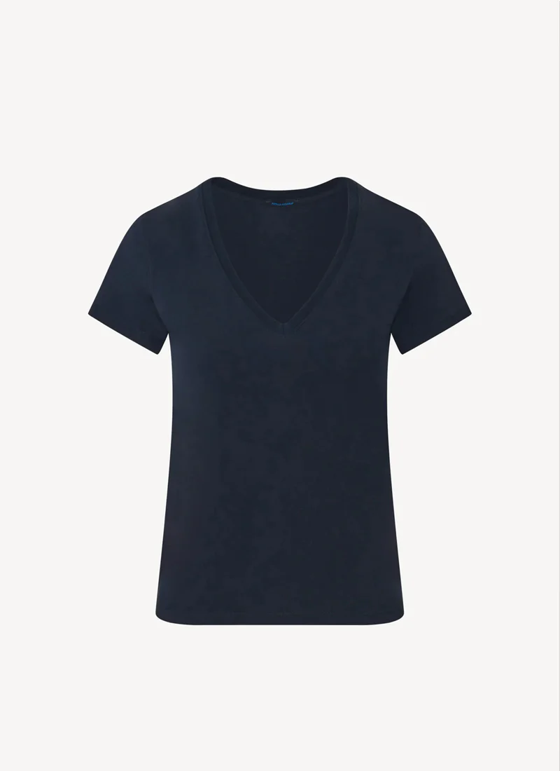 Pima Cotton Stretch Slim V-Neck T-Shirt - Image 5