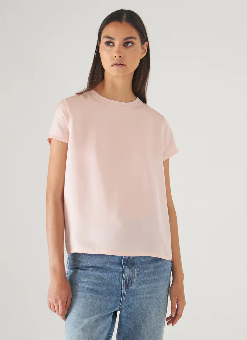 Silk Short Sleeve Crewneck Shirt