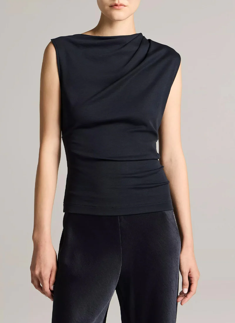 Draped Sleeveless Top