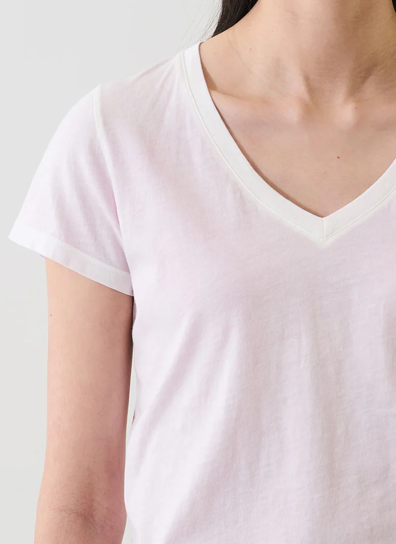 Reverse Spray Lightweight Pima Cotton V-Neck T-Shirt - Image 2