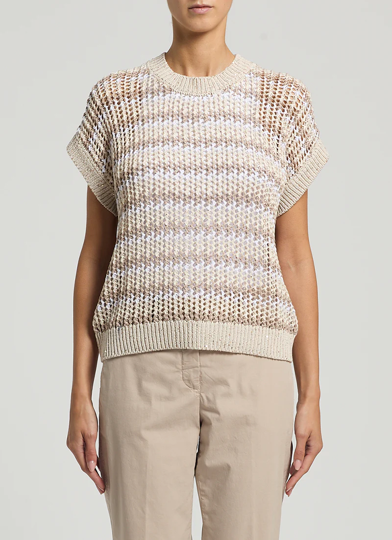 Sequin Tricot Cotton Sweater