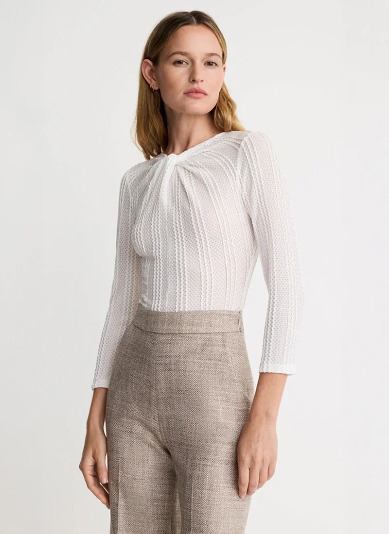 Twist Neck Knit Top