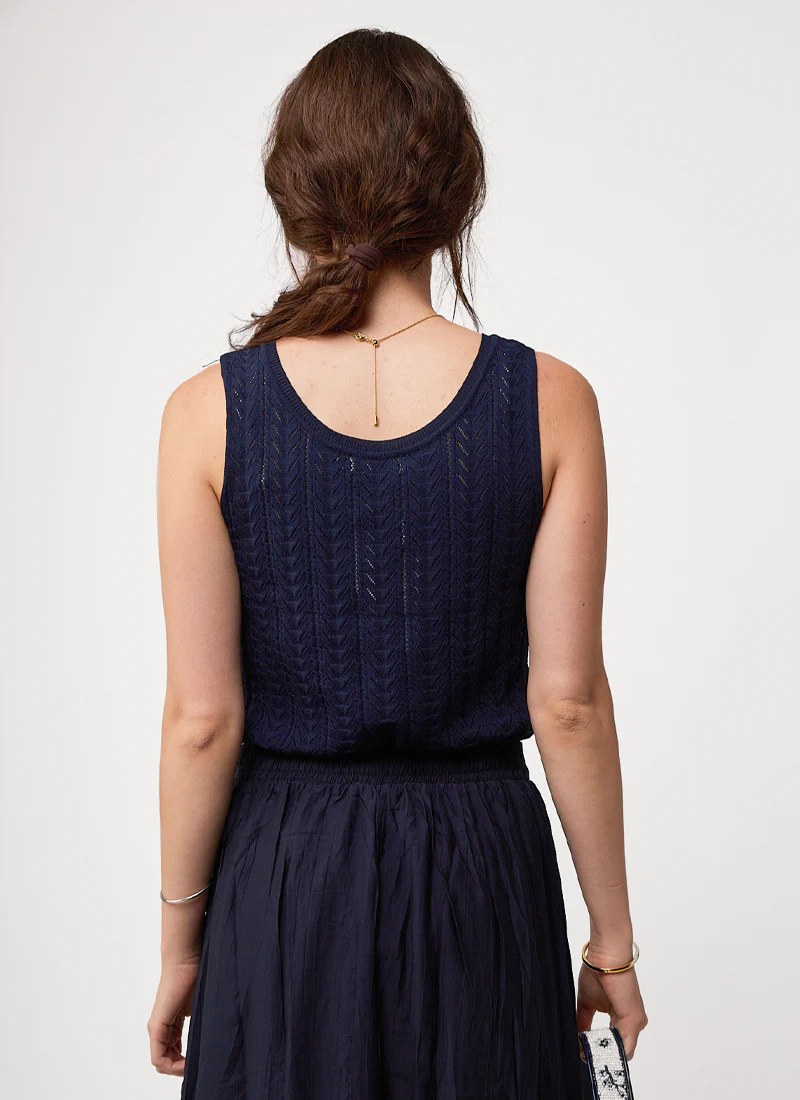 Pointelle Button Up Tank - Image 2