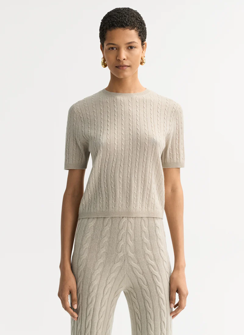 Cable Knit Cashmere Top